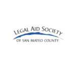 legal aid society of san mateo county logo with bent blue line