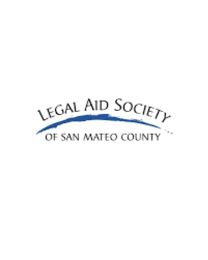 legal aid society of san mateo county logo with bent blue line 