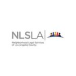 nlsla lettering with vertical grey stripe and multi colored people icon