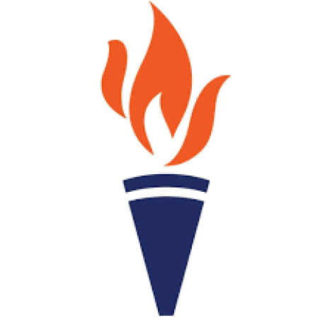 western center on law and poverty logo blue torch and orange flames